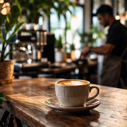 Imagem conceitual: Ambiente de cafeteria local
