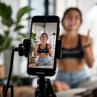 Imagem conceitual: Creator gravando conteúdo