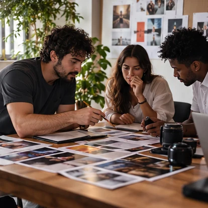Imagem conceitual: Equipe desenvolvendo campanha de marca